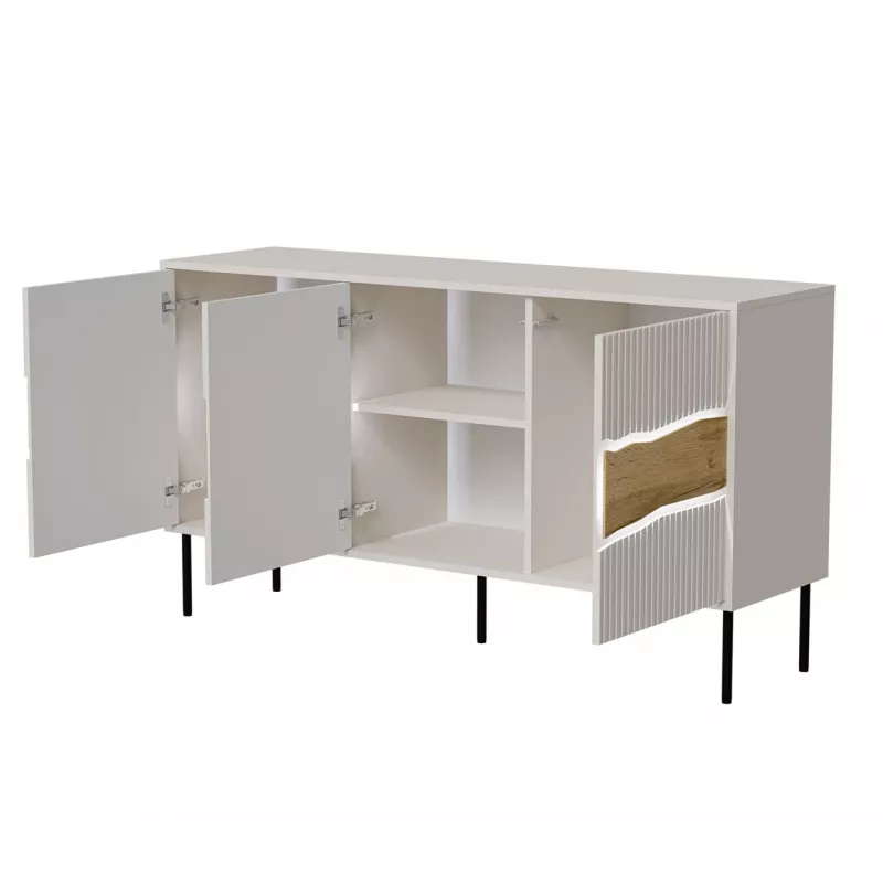 Komoda Cama Meble INSERTO 3D 143,5×40×80 cm — kašmyro apdaila su LED
