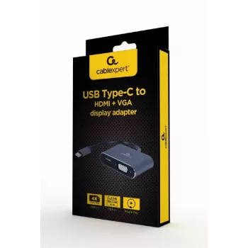 Cablexpert A-USB3C-HDMIVGA-01 USB grafikos adapteris, pilkas