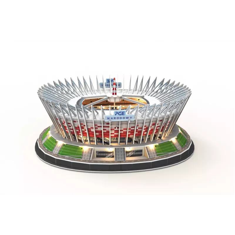 3D dėlionė cubicfun PGE National LED Model 306-L541H — LED apšviestas architektūrinis popieriaus modelis