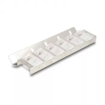 Keystone laikiklis 12 prievadų pakreipiamas, skirtas 10 colių ir 19 colių stelažui / tvirtinimui prie sienos, DELOCK 67040, metalas / plastikas, sidabrinis, 77×222×27 mm