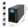 Qoltec 53042 nepertraukiamo maitinimo šaltinis (UPS) Dvigubo keitimo (Online) 1 kVA 800 W 2 AC lizdai