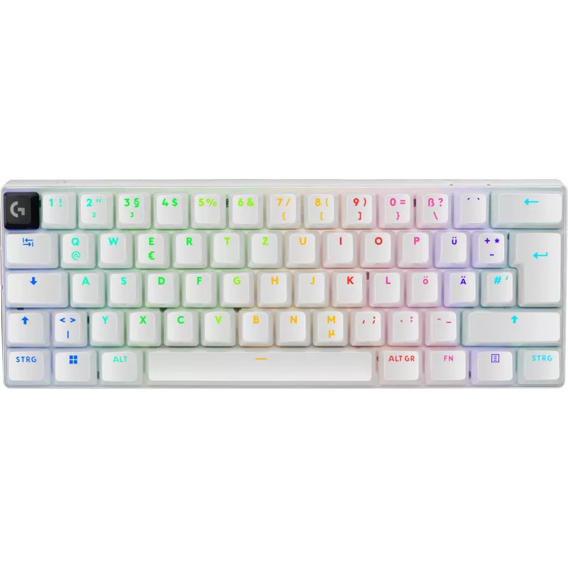 Logitech G PRO X 60 klaviatūra žaidimams USB RF Wireless Bluetooth QWERTZ vokiška balta