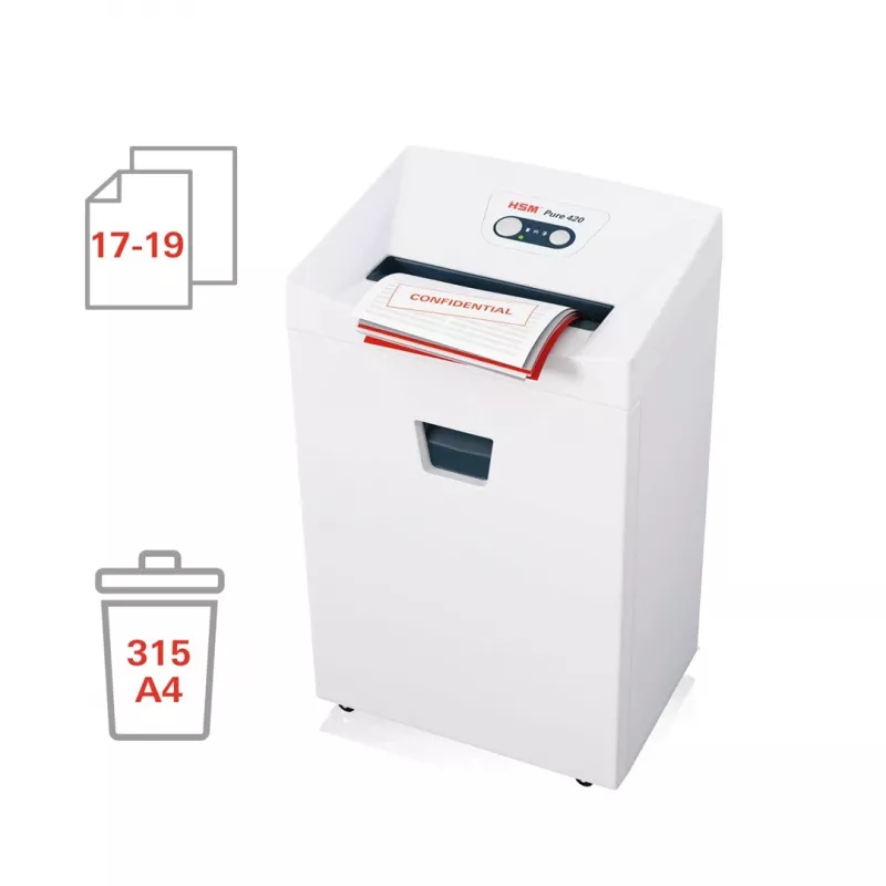 HSM Pure 420 smulkintuvas, 35 l, 3,9 mm