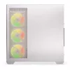 PC korpusas KRUX Exo RGB White — ATX bokštas, plieninis, 2×3,5 colio + 2×2,5 colio nišos, USB-C, RGB
