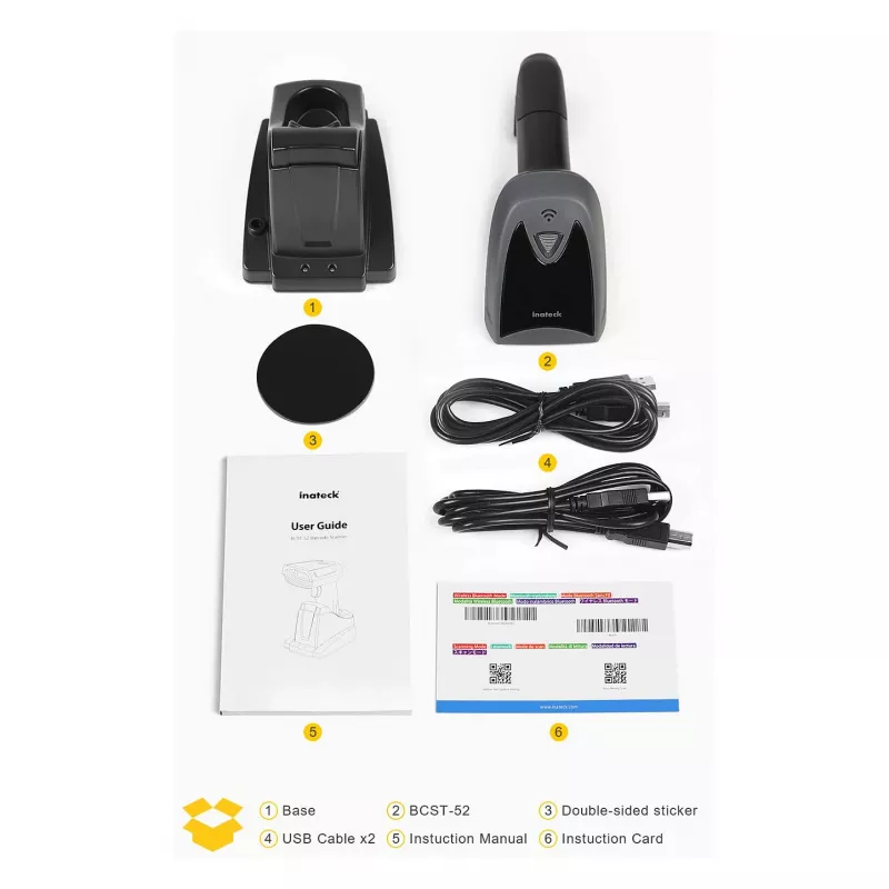 inateck Barcodescanner 52 Juoda [BCST-52_Juoda]