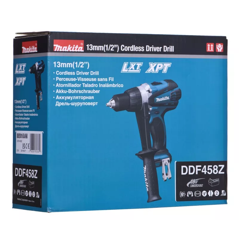 MAKITA. ATSARGINIS SUktuvas 18V DDF458Z 91/58Nm, be akumuliatoriaus ir įkroviklio