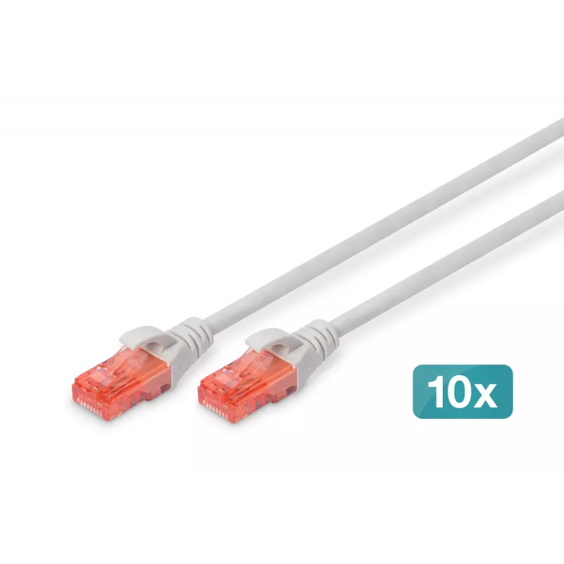 Patch Cord Digitus CAT 6 U/UTP LSZH 0.5m 10 vnt.