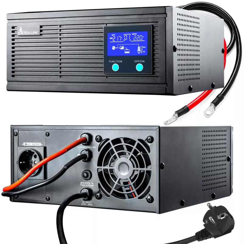 Energijos keitiklis Extralink Piorun 1500VA 1200W 24V DC