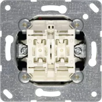 Sieninio jungiklio modulis JUNG 505 U 1P, 1-polis 10 A, 250 V — Metallic White