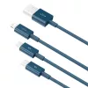 USB laidas 3in1 Baseus Superior Series, USB į micro USB / USB-C / Lightning, 3,5A, 1,5 m (mėlynas)