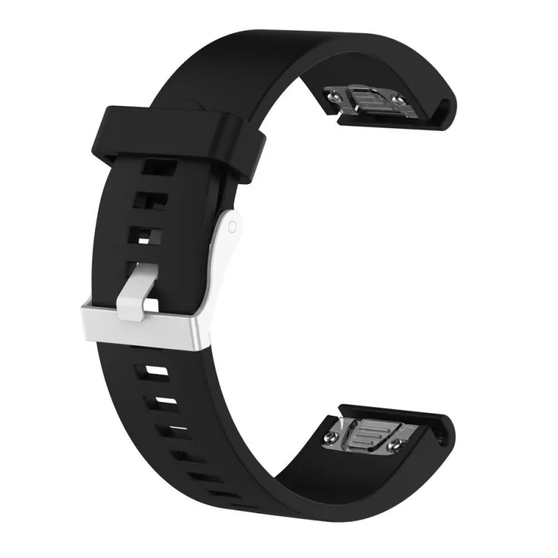 Silikoninis laikrodžio dirželis FIXED, skirtas Garmin QuickFit 20 mm, juodas