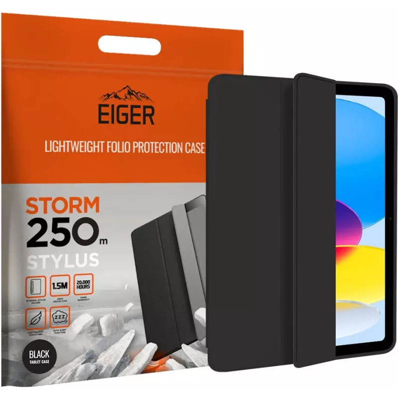 EIGER EGSR00136 planšetės apsauginis dėklas 27,7 cm (10.9) Folio juodas (EGSR00136)
