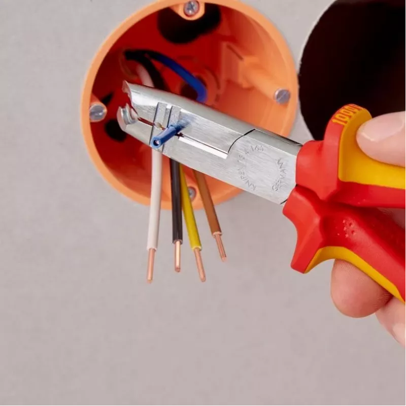 Knipex 13 46 165 kabelių nuėmiklis raudonas, geltonas