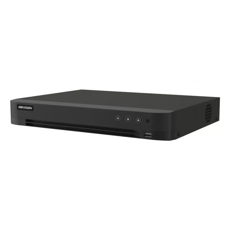 DVR Hikvision Pro serijos 8 kanalų 5 MP 1U H.265 AcuSense, 8 įėjimai, Gigabit Ethernet, 12 TB HDD, 12 V, 24 W