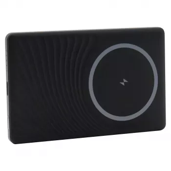 Išorinė baterija RealPower PB-5000 MAG 5000 mAh, belaidis įkrovimas, USB-C, 20 W, juoda