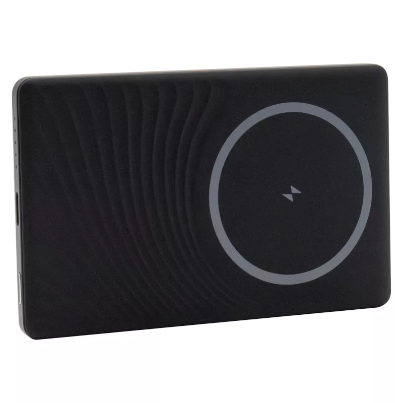 Išorinė baterija RealPower PB-5000 MAG 5000 mAh, belaidis įkrovimas, USB-C, 20 W, juoda