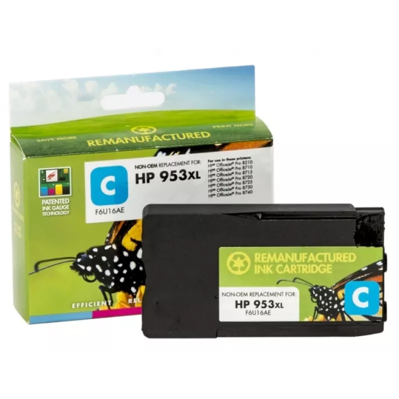 Suderinama Static Control HP 953XL (F6U16AE) rašalo kasetė, Žydra (New chip)