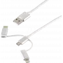 USB laidas ShiverPeaks BS14-50067 1m USB A USB C/Micro-USB B/Lightning baltas