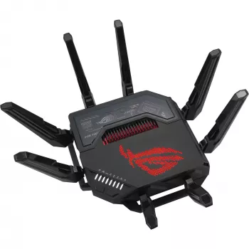 ASUS ROG Rapture GT-BE98 belaidis maršrutizatorius 10 Gigabit Ethernet keturjuostis (2,4 GHz / 5 GHz-1 / 5 GHz-2 / 6 GHz) Juoda