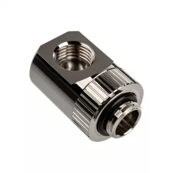 EK Water Blocks EK-Torque adapteris 90 laipsnių G1/4 colio AG į G1/4 colio IG – pasukamas, nikelis sidabrinis