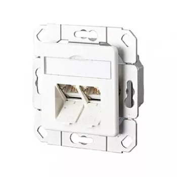 METZ CONNECT BTR E-DAT C6 8/8(8) UPk - jungties lizdas, skirtas montuoti lygiai su siena - RJ-45 X 2 - gryna balta, RAL 9010 - 2 prievadai (1307381102-I)
