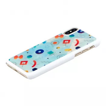 Telefono dėklas iKins, skirtas iPhone XS / iPhone X S – baltas poppin rock apsauginis galinis dangtelis