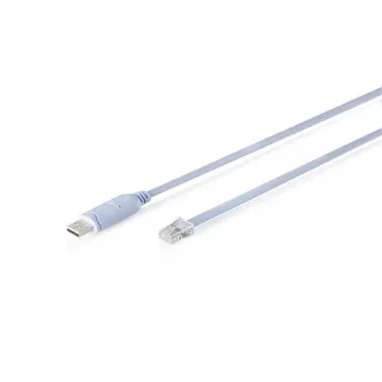 Konsolės adapterio kabelis DIGITUS USB 2.0 į RJ45 (FTDI mikroschema), USB-A kištukas į RJ-48, 180 cm, mėlynas