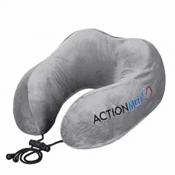 Ortopedinė kelioninė kaklo pagalvėlė ActionMed PO400AM, putplasčio užpildas, pilka — kaklo ir sprando atrama