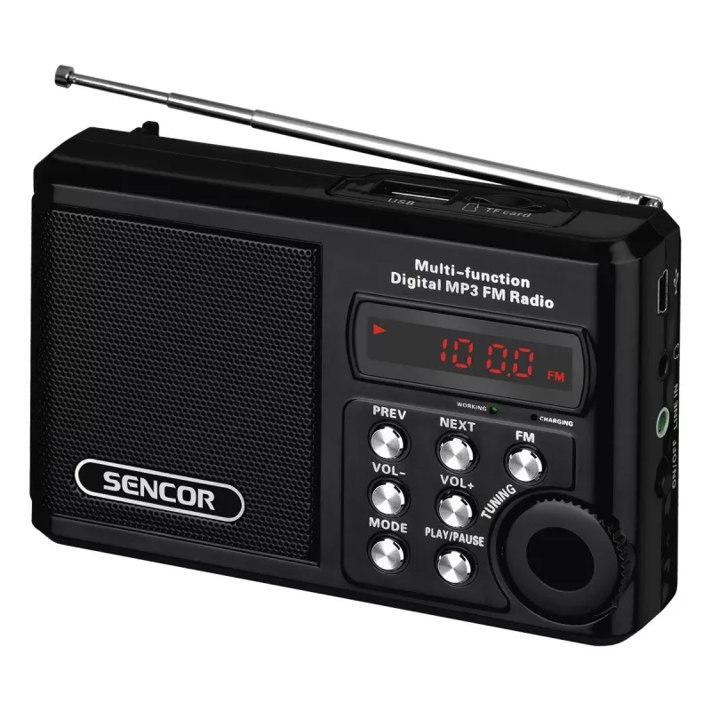 Nešiojamasis radijas SRD 215 B MP3, USB, SD
