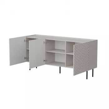 Komoda Cama LUCCA 3D 165x40x80 cm — kašmyro spalvos, medžio drožlių plokštė, 16 mm rėmas, 1.8 cm durų storis