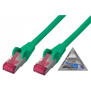 Tinklo kabelis ShiverPeaks BS75711-A1.5G žalias 1,5 m Cat6a S/FTP