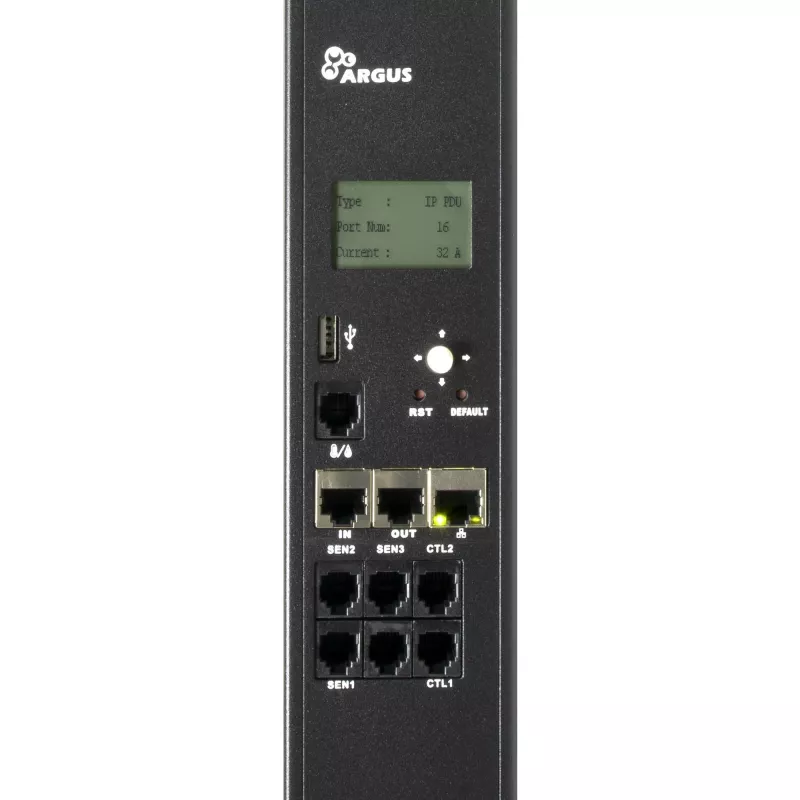 Inter-Tech SA-1632WN PDU (maitinimo skirstytuvas) 16x C13 lizdai, valdomas/stebimas, 100–240V, 32A, TCP/IP, SNMP, juodas