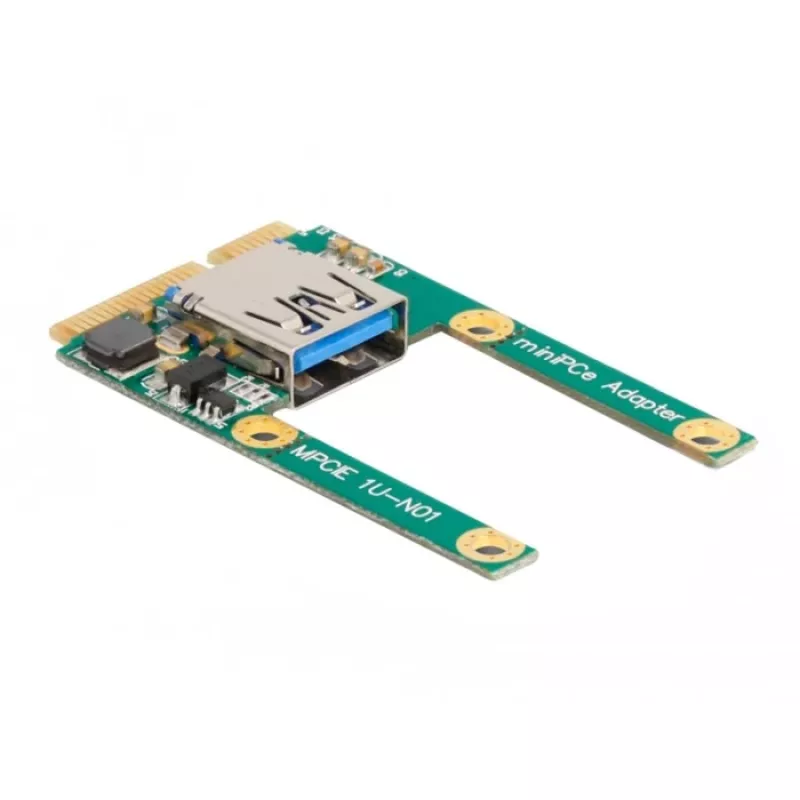 DeLOCK Mini PCIe I/O 1 x USB 2.0 Type-A lizdas pilno dydžio pusės dydžio
