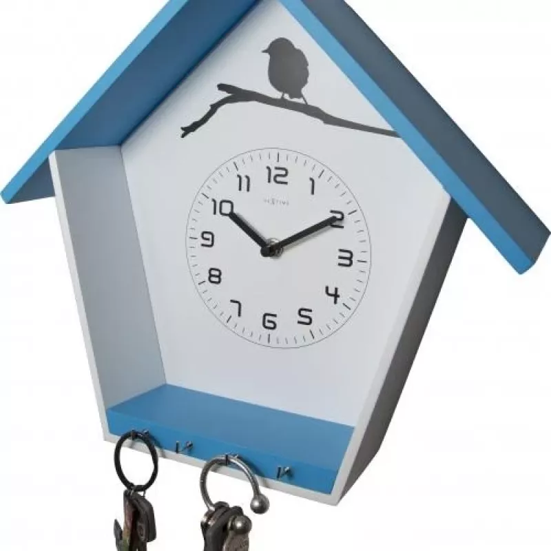 NeXtime klok 3109bl Cuckey, 30.5x33x11 cm, sieninis, mėlynas/baltas