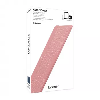 Logitech Keys-To-Go - Klaviatūra - Bluetooth - QWERTY - Ispanų - Blush Pink - skirta Apple iPad/iPhone/TV