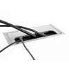 DeLOCK kabelių įvora staliniam montavimui su šepečiu 80x80x28mm sidabrinė