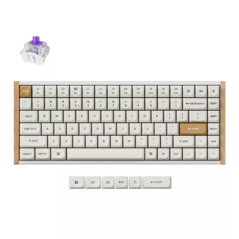 Belaidė mechaninė klaviatūra Keychron K2 Special Edition White RGB apšviesta, kompaktiškas 75% išdėstymas