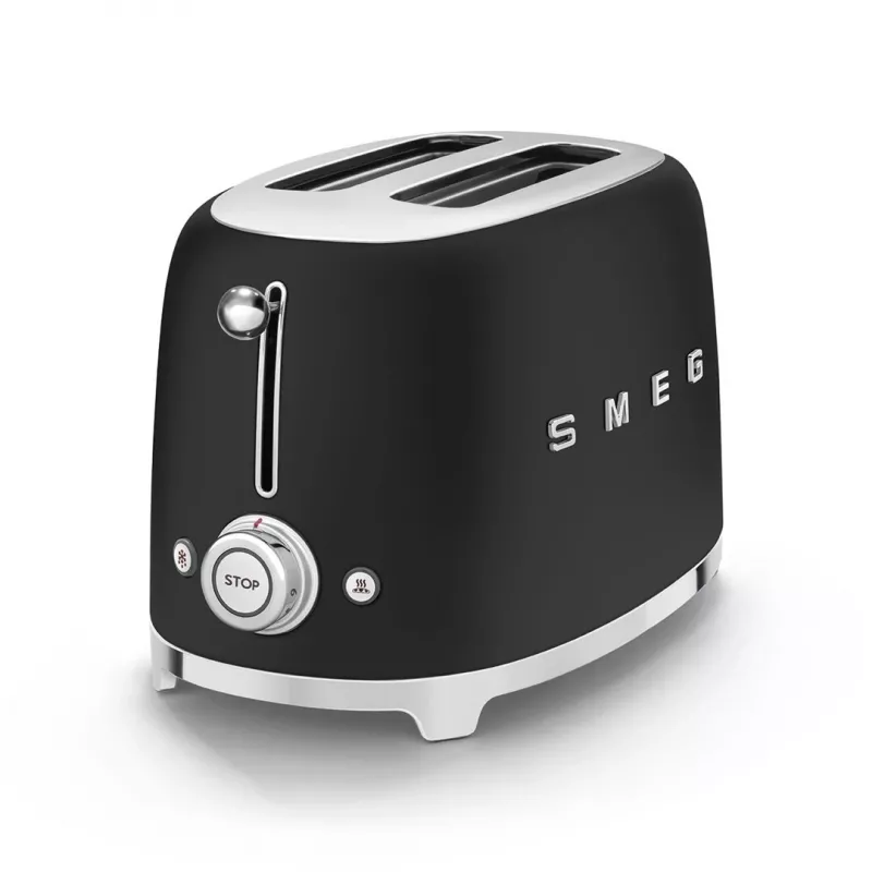 Smeg 50's Style TSF01BLMEU skrudintuvas, 2 riekėms, juodas, nerūdijantis plienas