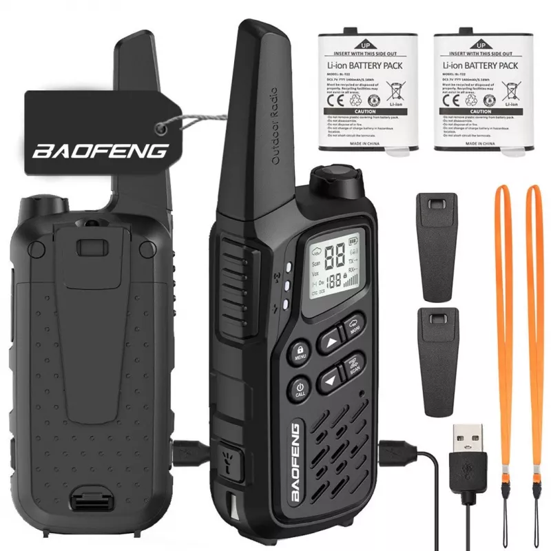 Baofeng BF-T25E juodas racijomis, 2 vnt.
