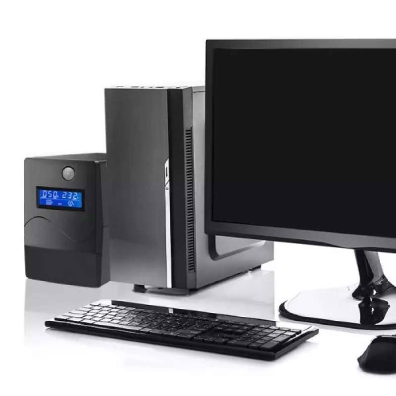 Qoltec Monolith nepertraukiamo maitinimo šaltinis (UPS) Dvigubo keitimo (Online) 1 kVA 600 W 2 SCHUKO lizdai