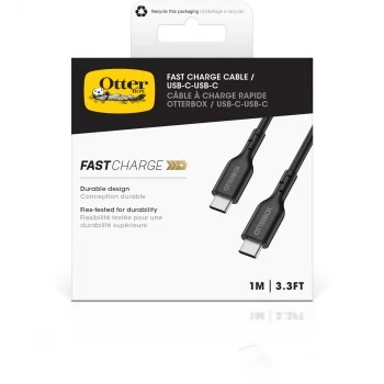 Otter Products OtterBox - USB laidas - 24 kontaktų USB-C (kištukas) į 24 kontaktų USB-C (kištukas) - USB 2.0 - 3 A - 1,0 m - Juoda (78-81356)