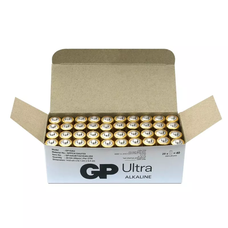 Alkaline batteries GP Battery LR6 AA 40 vnt. (modelis 15AU21-S2)