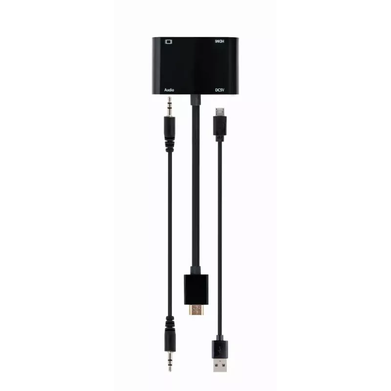 HDMI į VGA adapteris GEMBIRD A-HDMIM-HDMIFVGAF-01, HDMI kištukas į VGA išvestį, 0,15 m, juodas