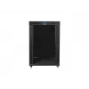 Laisvai pastatoma spinta 19 colių 22U 800x1000 stiklinės durys LCD (plokščia pakuotė) V2 juoda