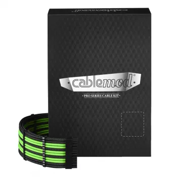 CableMod C-Series PRO ModMesh kabelių rinkinys Corsair AXi/HXi/RM (Geltona etiketė) - juoda/šviesiai žalia