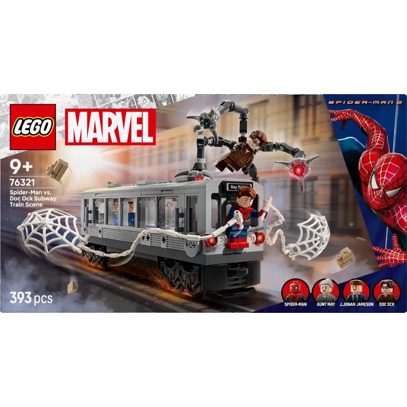 Konstruktorius LEGO Marvel Super Heroes 76321 Spider-Man Doc Ock Subway Showdown, 393 dalys, 4 minifigūrėlės, amžius 9+