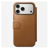 Mobiliojo telefono dėklas Nomad Modern Leather Folio, skirtas iPhone 17 Pro Max — ruda, tinka iki 17,5 cm (6,9 col.) ekranui, 4 kortelių kišenės