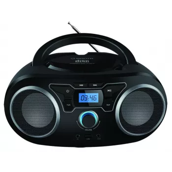 Nešiojama boombox MANTA BBX006 su CD grotuvu, FM radiju, Bluetooth 5.0, USB ir baterijos maitinimu