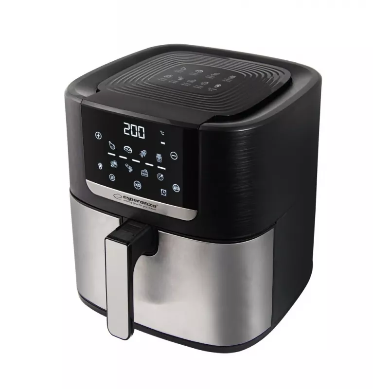Karšto oro gruzdintuvė ESPERANZA EKA004 — 8 l, 1700 W, 8 programos, jutikliniai valdikliai, nerūdijantis plienas