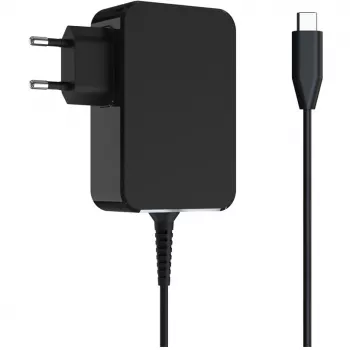 Mobiliojo įrenginio įkroviklis LC-Power LC-NB-GAN-65-C nešiojamam kompiuteriui, juodas, kintamoji srovė, skirtas naudoti patalpose